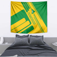 Comoros Flag Tapestry with Green and Yellow Design and National Emblem