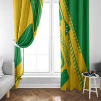 Comoros Flag Window Curtain with Green and Yellow Design and National Emblem