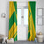 Comoros Flag Window Curtain with Green and Yellow Design and National Emblem