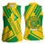 Comoros Flag Women Sleeveless Polo Shirt with Green and Yellow Design and National Emblem