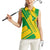 Comoros Flag Women Sleeveless Polo Shirt with Green and Yellow Design and National Emblem