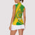 Comoros Flag Women Sleeveless Polo Shirt with Green and Yellow Design and National Emblem