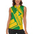 Comoros Flag Women Sleeveless Polo Shirt with Green and Yellow Design and National Emblem