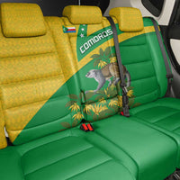 Comoros Back Car Seat Cover with National Flag Lemur Design and Ylang Ylang Flower Pattern