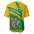 Comoros Baseball Jersey with National Flag Lemur Design and Ylang Ylang Flower Pattern