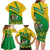 Comoros Family Matching Long Sleeve Bodycon Dress and Hawaiian Shirt with National Flag Lemur Design and Ylang Ylang Flower Pattern