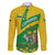 Comoros Family Matching Long Sleeve Bodycon Dress and Hawaiian Shirt with National Flag Lemur Design and Ylang Ylang Flower Pattern