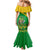 Comoros Family Matching Mermaid Dress and Hawaiian Shirt with National Flag Lemur Design and Ylang Ylang Flower Pattern
