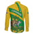 Comoros Family Matching Off The Shoulder Long Sleeve Dress and Hawaiian Shirt with National Flag Lemur Design and Ylang Ylang Flower Pattern