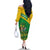 Comoros Family Matching Off The Shoulder Long Sleeve Dress and Hawaiian Shirt with National Flag Lemur Design and Ylang Ylang Flower Pattern