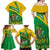 Comoros Family Matching Off Shoulder Maxi Dress and Hawaiian Shirt with National Flag Lemur Design and Ylang Ylang Flower Pattern