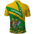 Comoros Polo Shirt with National Flag Lemur Design and Ylang Ylang Flower Pattern