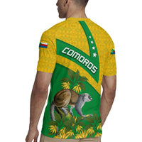 Comoros Rugby Jersey with National Flag Lemur Design and Ylang Ylang Flower Pattern