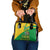 Comoros Shoulder Handbag with National Flag Lemur Design and Ylang Ylang Flower Pattern