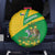 Comoros Spare Tire Cover with National Flag Lemur Design and Ylang Ylang Flower Pattern