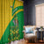Comoros Window Curtain with National Flag Lemur Design and Ylang Ylang Flower Pattern