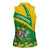Comoros Women Sleeveless Polo Shirt with National Flag Lemur Design and Ylang Ylang Flower Pattern