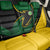 Comoros Back Car Seat Cover with Green Black Yellow Swirl Design and National Emblem Pattern