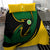 Comoros Bedding Set with Green Black Yellow Swirl Design and National Emblem Pattern