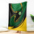 Comoros Blanket with Green Black Yellow Swirl Design and National Emblem Pattern