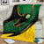 Comoros Blanket with Green Black Yellow Swirl Design and National Emblem Pattern