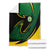 Comoros Blanket with Green Black Yellow Swirl Design and National Emblem Pattern