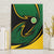 Comoros Canvas Wall Art with Green Black Yellow Swirl Design and National Emblem Pattern