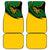 Comoros Car Mats with Green Black Yellow Swirl Design and National Emblem Pattern