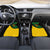Comoros Car Mats with Green Black Yellow Swirl Design and National Emblem Pattern