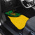 Comoros Car Mats with Green Black Yellow Swirl Design and National Emblem Pattern