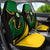 Comoros Car Seat Cover with Green Black Yellow Swirl Design and National Emblem Pattern