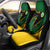 Comoros Car Seat Cover with Green Black Yellow Swirl Design and National Emblem Pattern