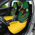 Comoros Car Seat Cover with Green Black Yellow Swirl Design and National Emblem Pattern