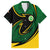 Comoros Family Matching Long Sleeve Bodycon Dress and Hawaiian Shirt with Green Black Yellow Swirl Design and National Emblem Pattern