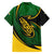 Comoros Family Matching Off The Shoulder Long Sleeve Dress and Hawaiian Shirt with Green Black Yellow Swirl Design and National Emblem Pattern