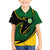 Comoros Family Matching Short Sleeve Bodycon Dress and Hawaiian Shirt with Green Black Yellow Swirl Design and National Emblem Pattern
