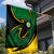 Comoros Garden Flag with Green Black Yellow Swirl Design and National Emblem Pattern