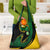 Comoros Grocery Bag with Green Black Yellow Swirl Design and National Emblem Pattern