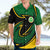 Comoros Hawaiian Shirt with Green Black Yellow Swirl Design and National Emblem Pattern