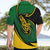 Comoros Hawaiian Shirt with Green Black Yellow Swirl Design and National Emblem Pattern