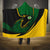 Comoros Hooded Blanket with Green Black Yellow Swirl Design and National Emblem Pattern