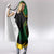 Comoros Hooded Blanket with Green Black Yellow Swirl Design and National Emblem Pattern