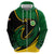 Comoros Hoodie with Green Black Yellow Swirl Design and National Emblem Pattern