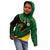 Comoros Kid Hoodie with Green Black Yellow Swirl Design and National Emblem Pattern