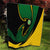 Comoros Quilt with Green Black Yellow Swirl Design and National Emblem Pattern