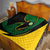 Comoros Quilt with Green Black Yellow Swirl Design and National Emblem Pattern