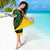 Comoros Sarong with Green Black Yellow Swirl Design and National Emblem Pattern