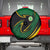 Comoros Spare Tire Cover with Green Black Yellow Swirl Design and National Emblem Pattern
