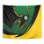 Comoros Tapestry with Green Black Yellow Swirl Design and National Emblem Pattern