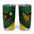 Comoros Tumbler Cup with Green Black Yellow Swirl Design and National Emblem Pattern
